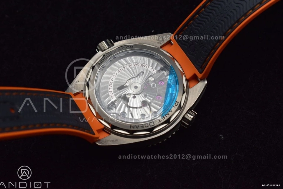 on 43.5mm Black Clone Dial Planet Bezel Best 1010 SS VSF Ocean Edition Super Orange A8900 Gray Trendsetting Strap Nylon V 1:1 0202